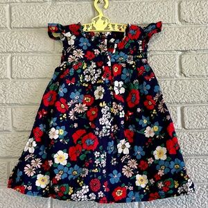 Gap Girls 24M Floral Primary Color Dress w/ Flutter Sleeves Cottagecore